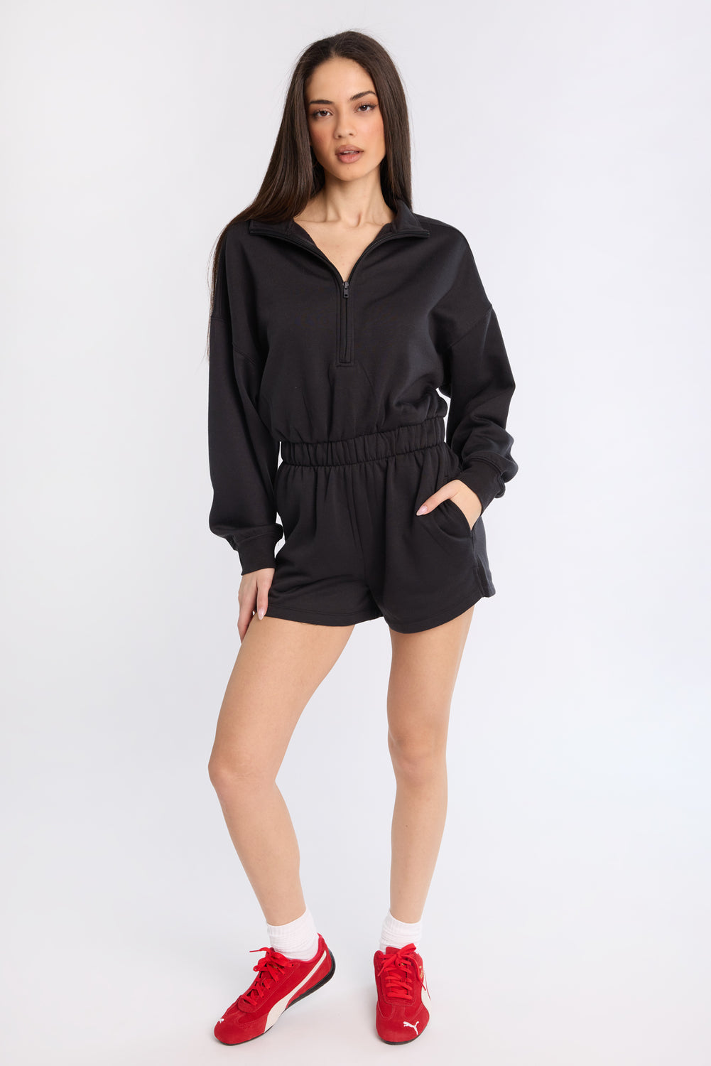 Long Sleeve Fleece Romper Long Sleeve Fleece Romper