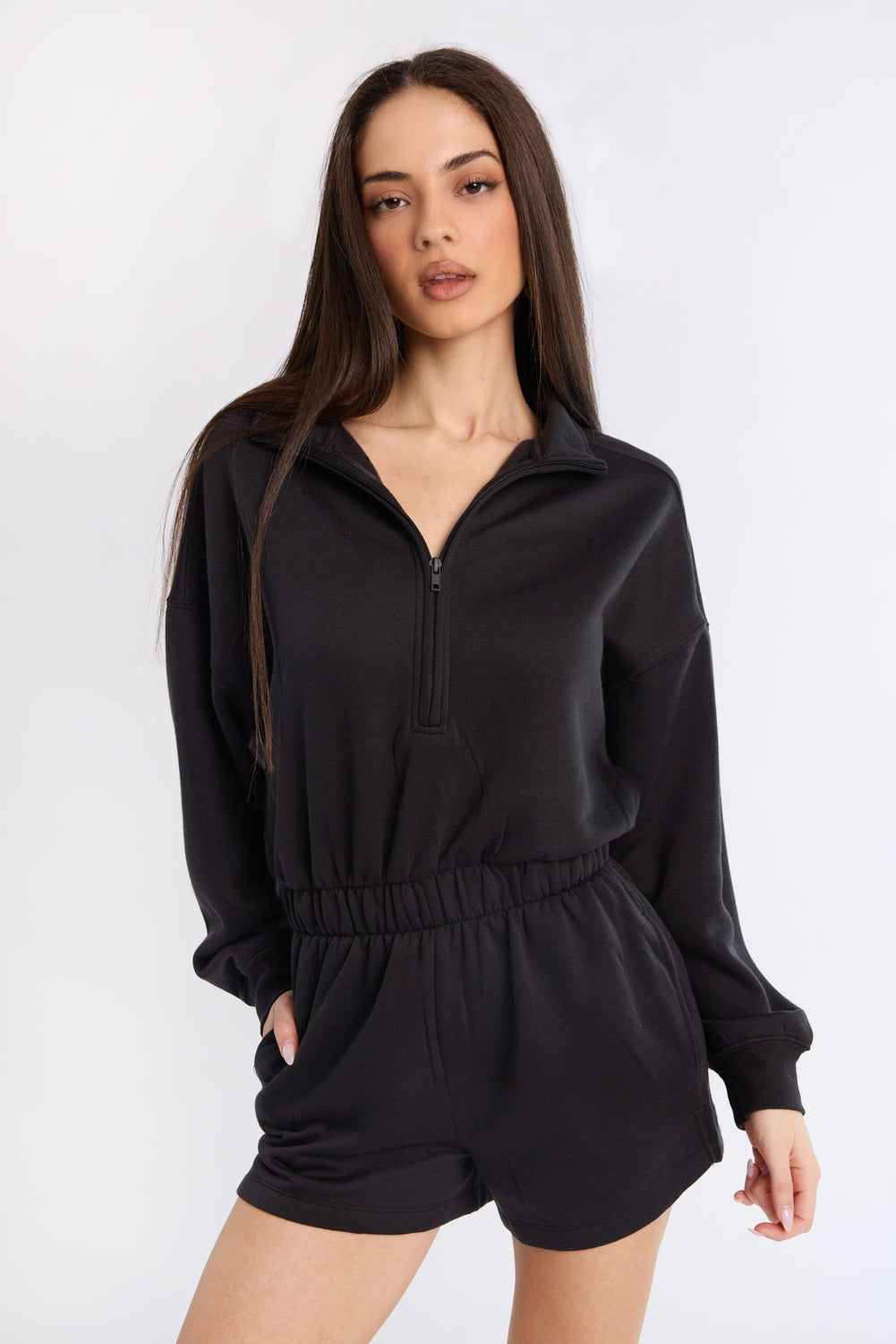 Long Sleeve Fleece Romper Long Sleeve Fleece Romper