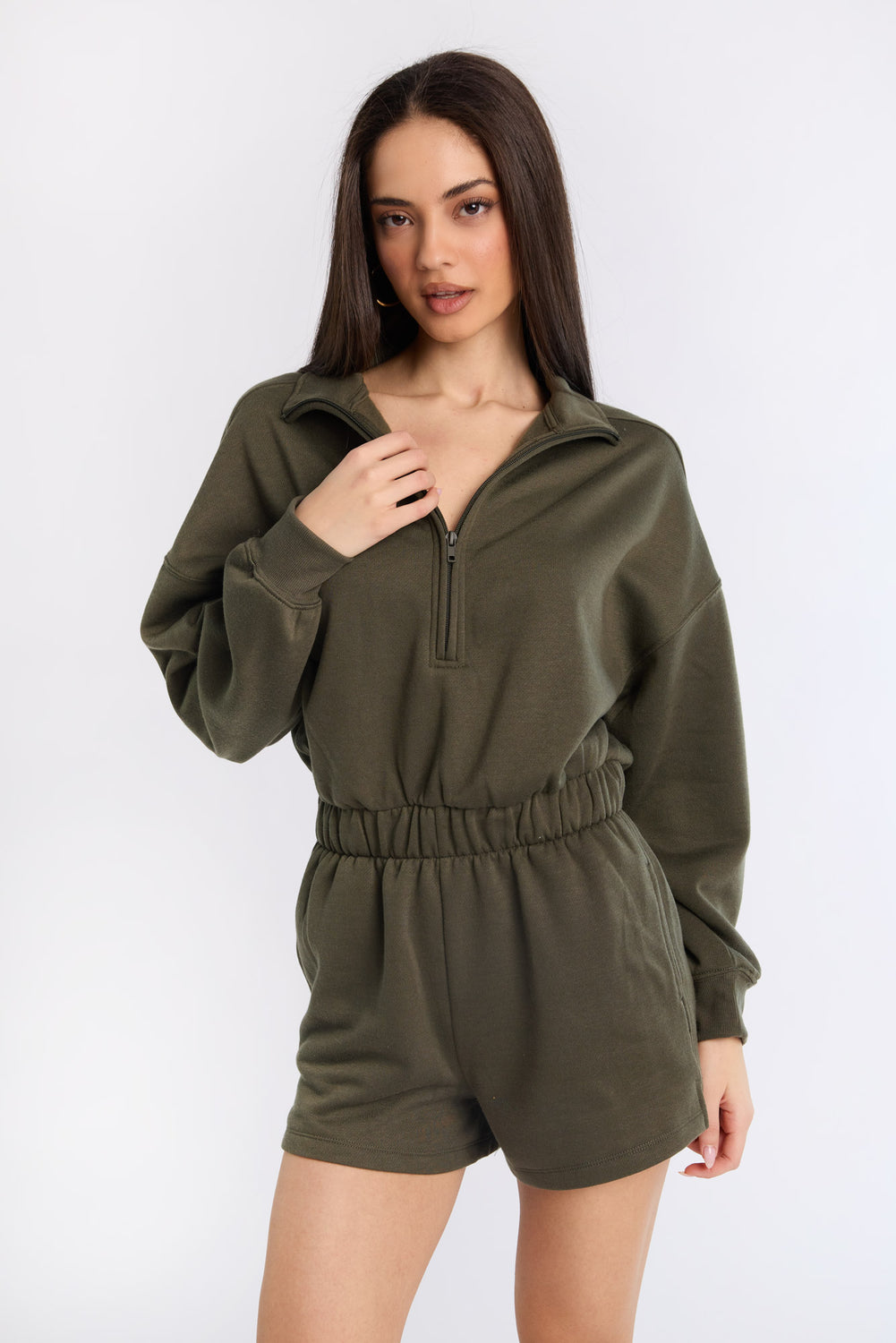 Long Sleeve Fleece Romper Long Sleeve Fleece Romper