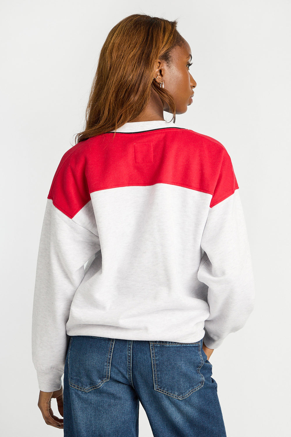 Sweatshirt à col en V décontracté Sweatshirt à col en V décontracté