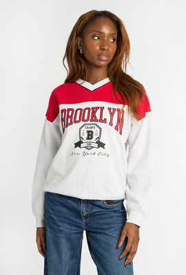 Sweatshirt à col en V décontracté