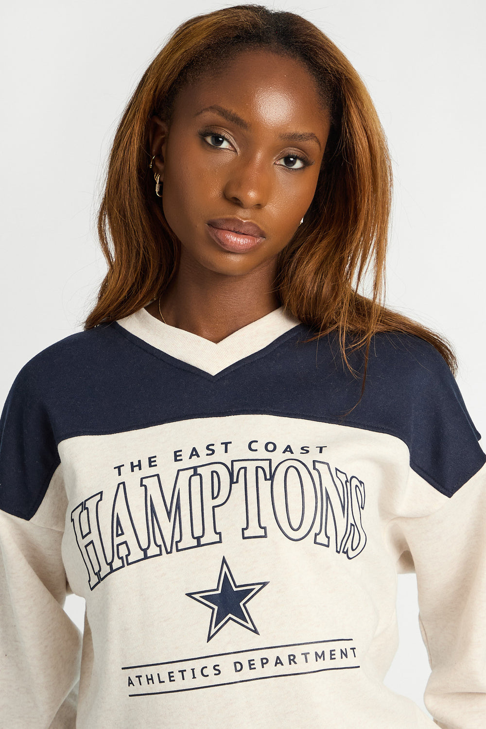 Graphic Relaxed V-Neck Sweatshirt Graphic Relaxed V-Neck Sweatshirt