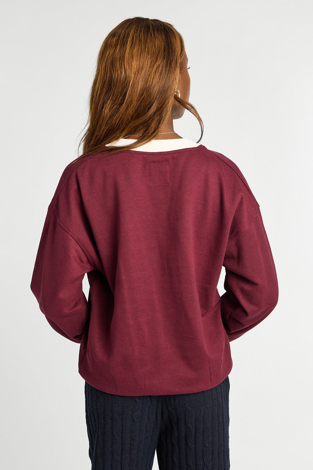 Graphic Relaxed V-Neck Sweatshirt Graphic Relaxed V-Neck Sweatshirt