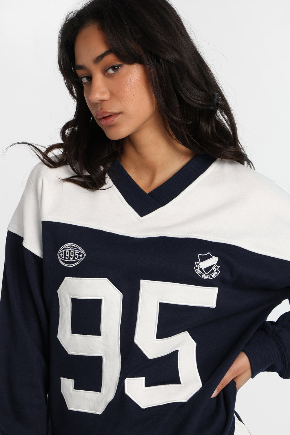 Sweatshirt à col en V décontracté Sweatshirt à col en V décontracté