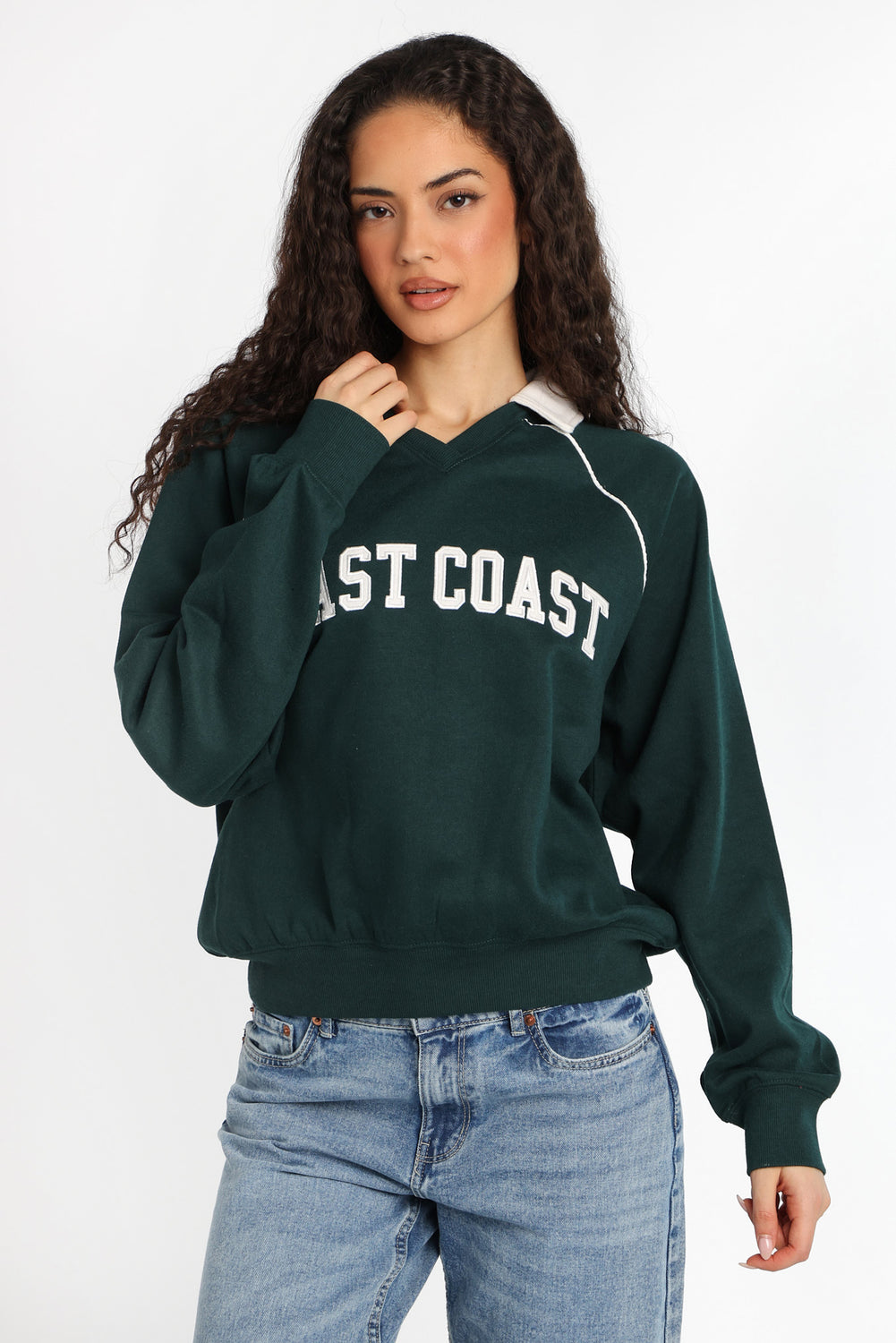 Sweatshirt rugby polo en molleton Sweatshirt rugby polo en molleton