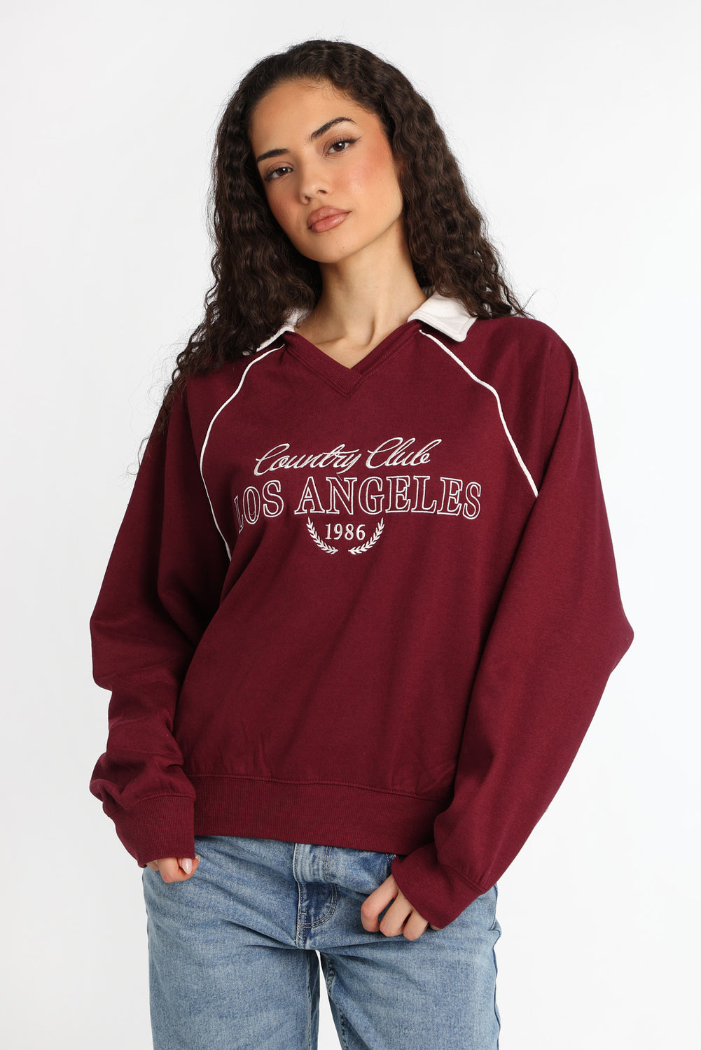 Sweatshirt rugby polo en molleton Sweatshirt rugby polo en molleton