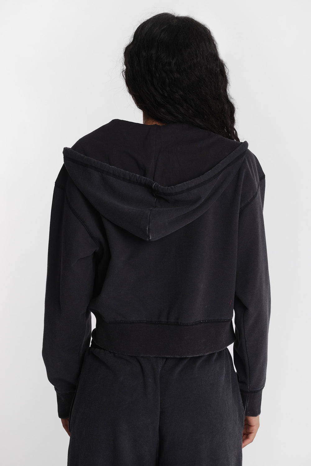 Washed Midi Zip-Up Hoodie Washed Midi Zip-Up Hoodie