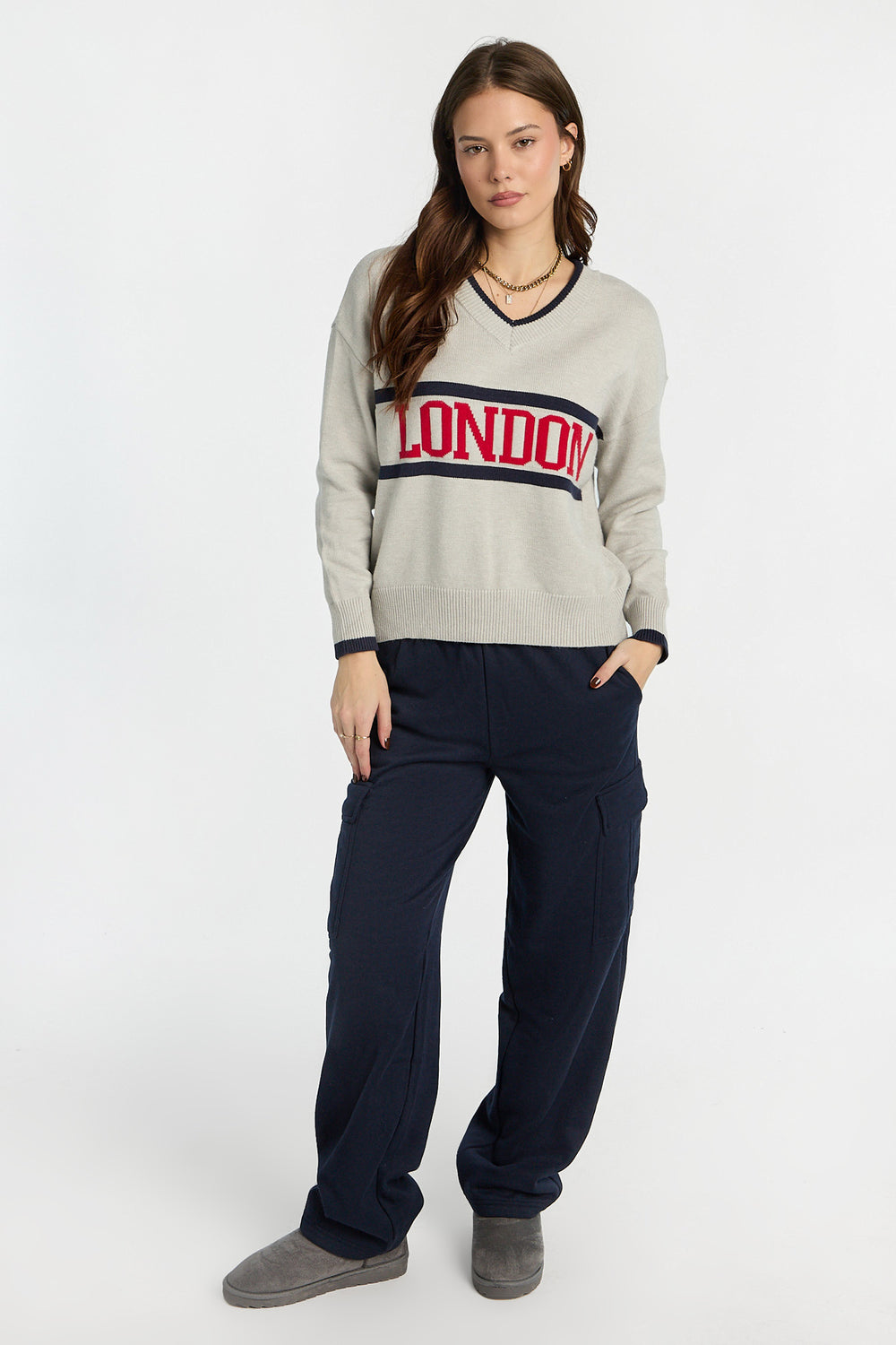 Wide-Leg Cargo Sweatpants Wide-Leg Cargo Sweatpants