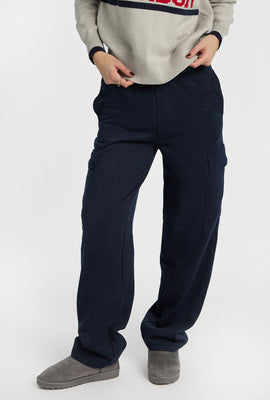 Wide-Leg Cargo Sweatpants