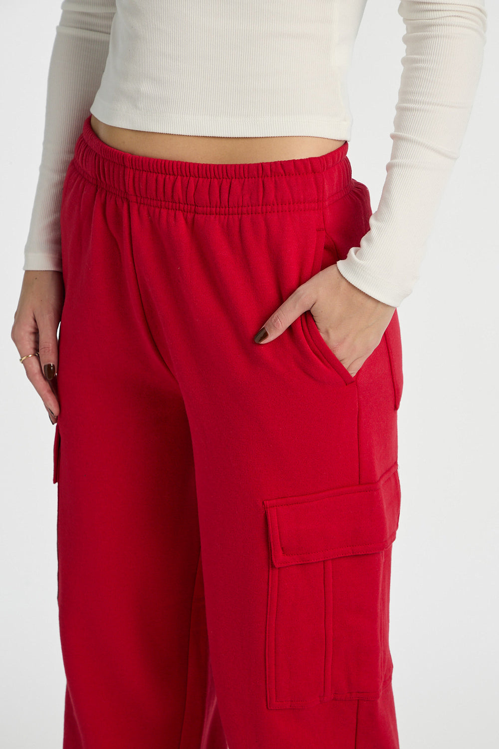 Wide-Leg Cargo Sweatpants Wide-Leg Cargo Sweatpants