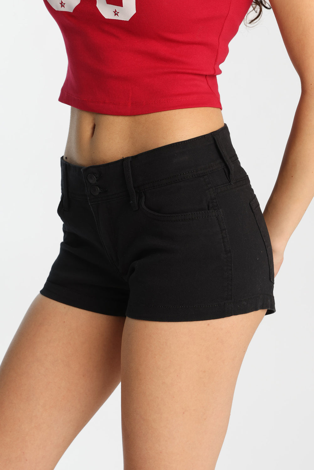 Low Rise Twill Mini Shorts Low Rise Twill Mini Shorts