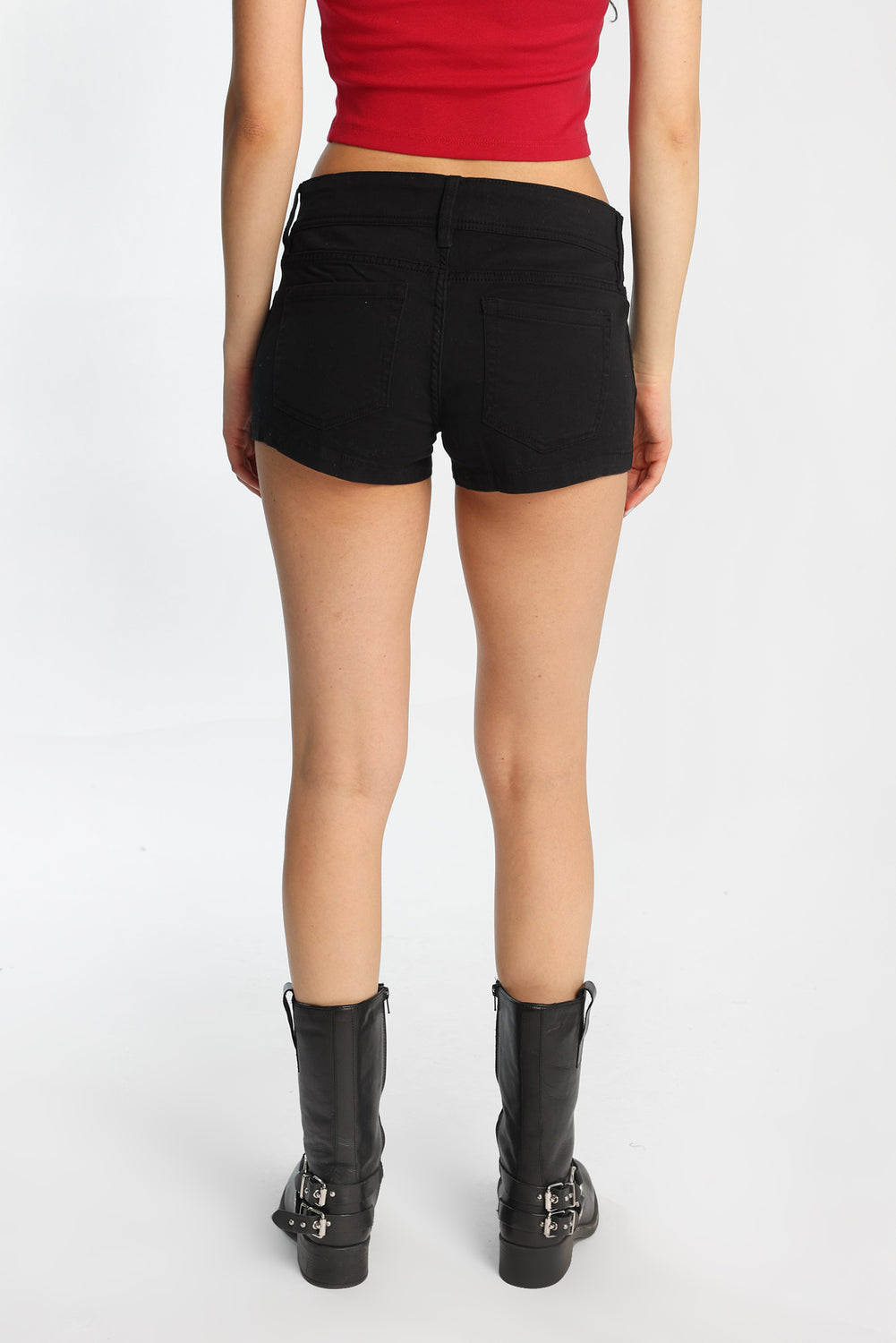 Mini short en sergé taille basse Mini short en sergé taille basse