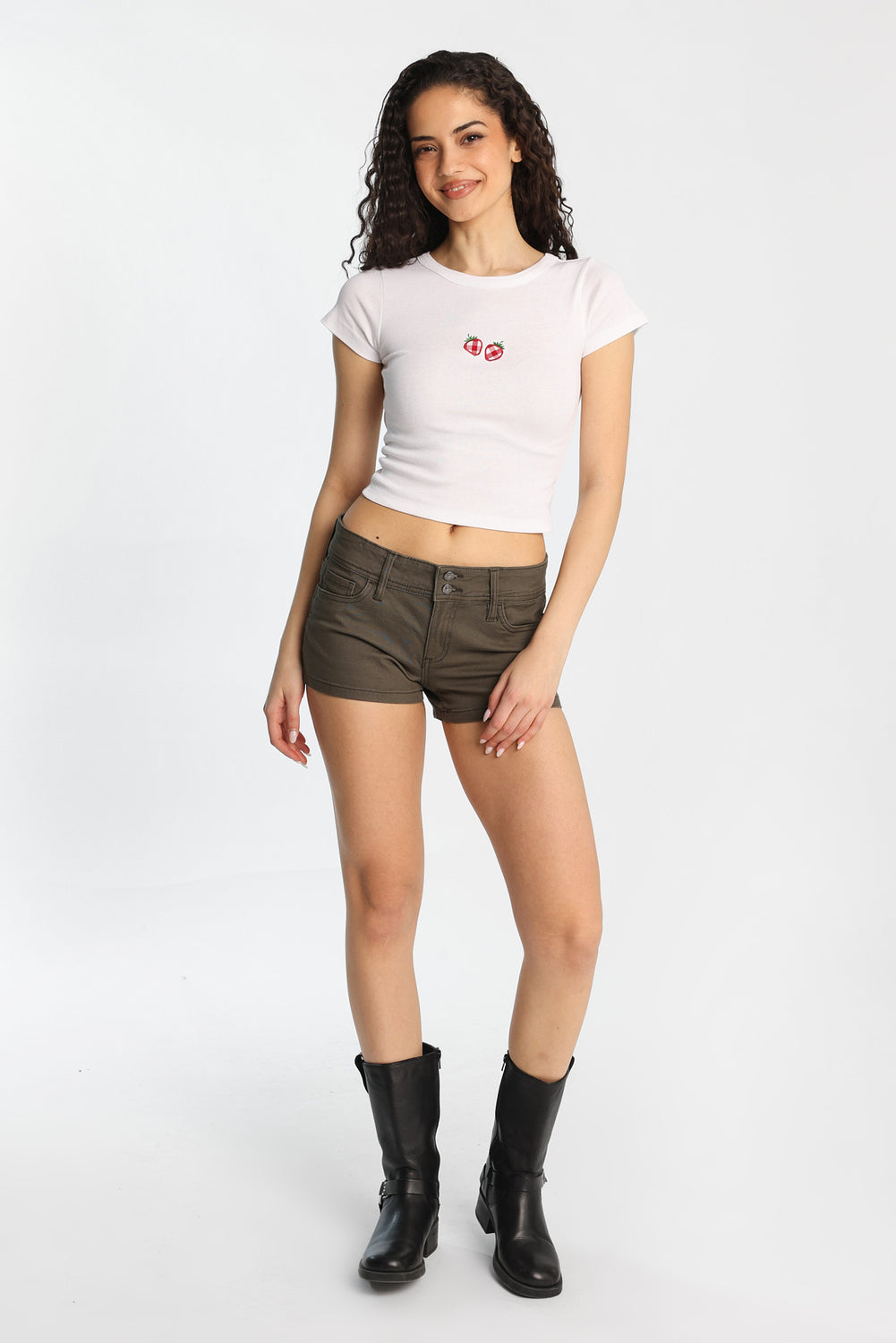 Low Rise Twill Mini Shorts Low Rise Twill Mini Shorts