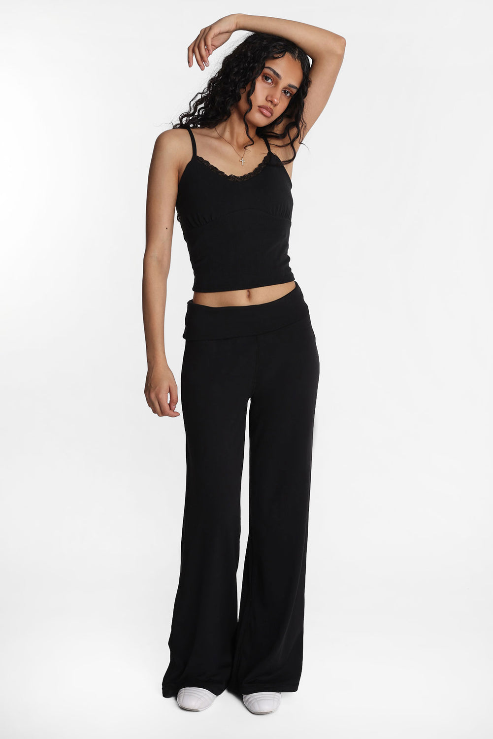 Super Soft Fleeceback Foldover Wide Leg Leggings Super Soft Fleeceback Foldover Wide Leg Leggings