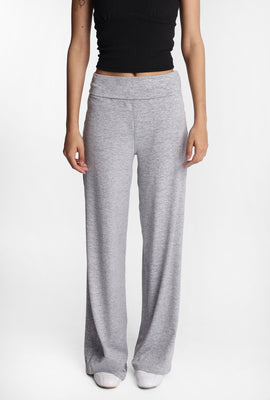 Super Soft Fleeceback Foldover Wide Leg Leggings