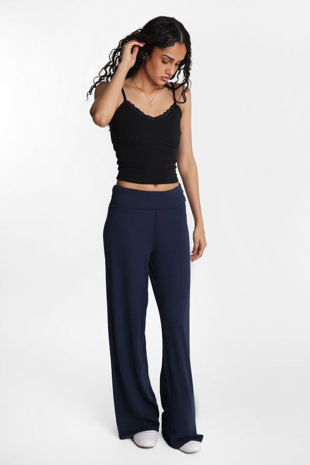 Super Soft Fleeceback Foldover Wide Leg Leggings Super Soft Fleeceback Foldover Wide Leg Leggings