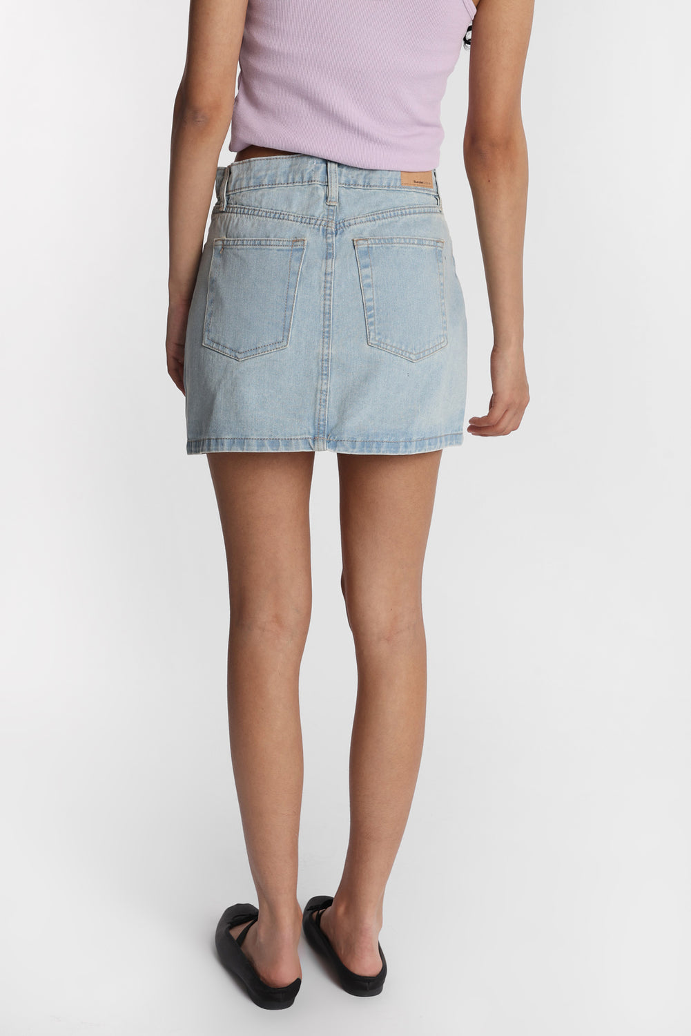 Mini-jupe en denim taille haute Mini-jupe en denim taille haute