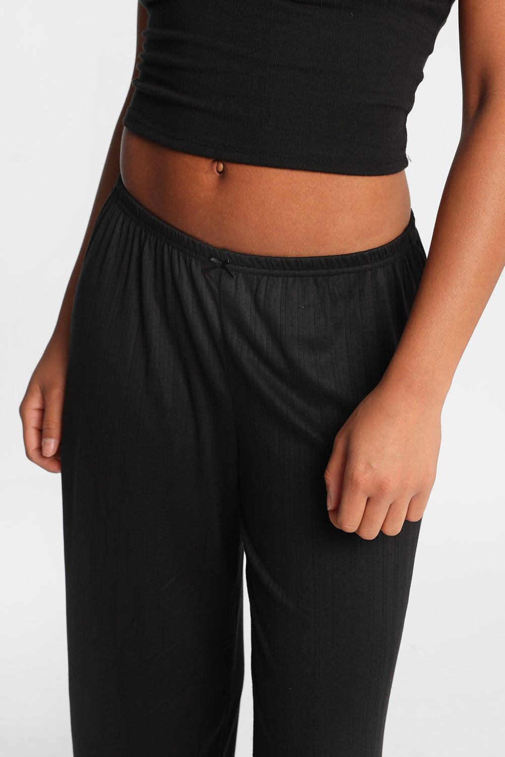 Pointelle Knit Wide-Leg Pajama Pants Pointelle Knit Wide-Leg Pajama Pants