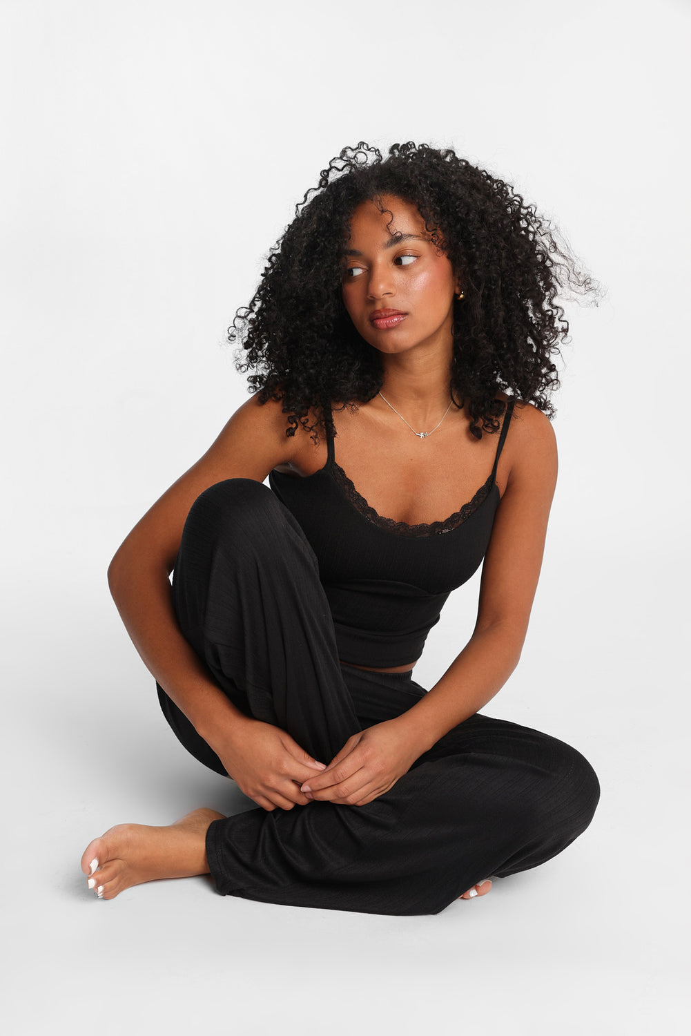 Pointelle Knit Wide-Leg Pajama Pants Pointelle Knit Wide-Leg Pajama Pants