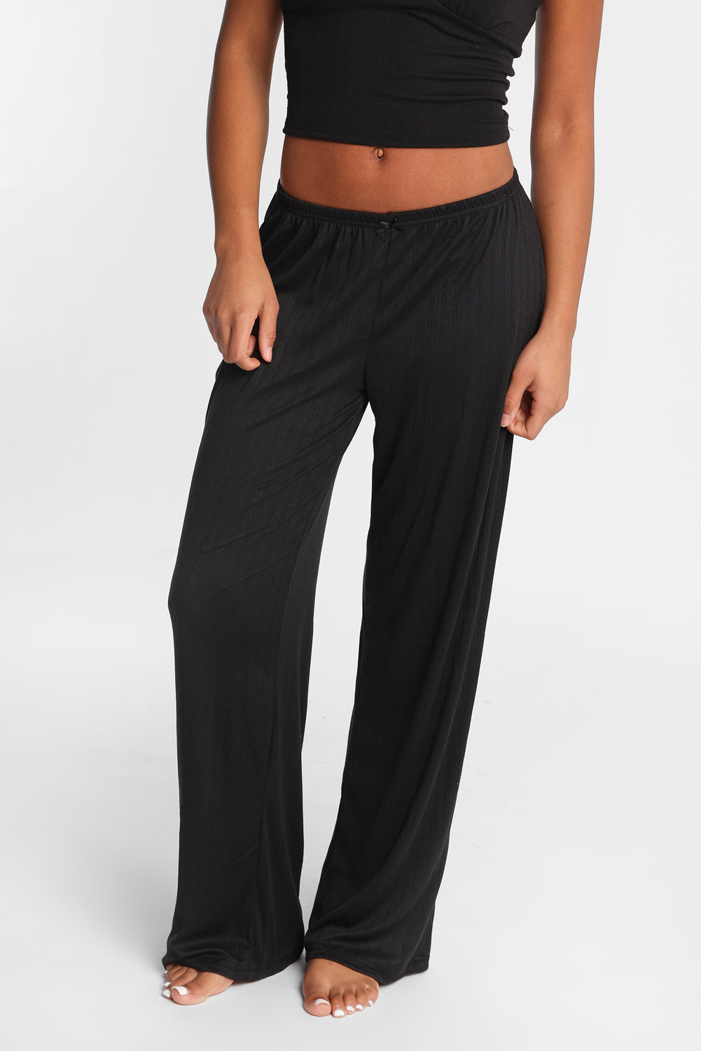 Pointelle Knit Wide-Leg Pajama Pants Pointelle Knit Wide-Leg Pajama Pants