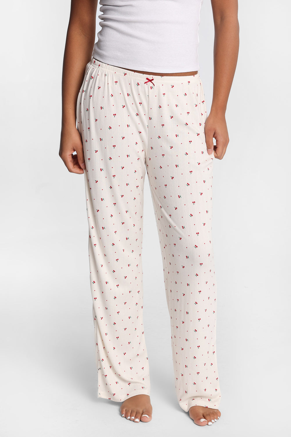 Pointelle Knit Wide-Leg Pajama Pants Pointelle Knit Wide-Leg Pajama Pants