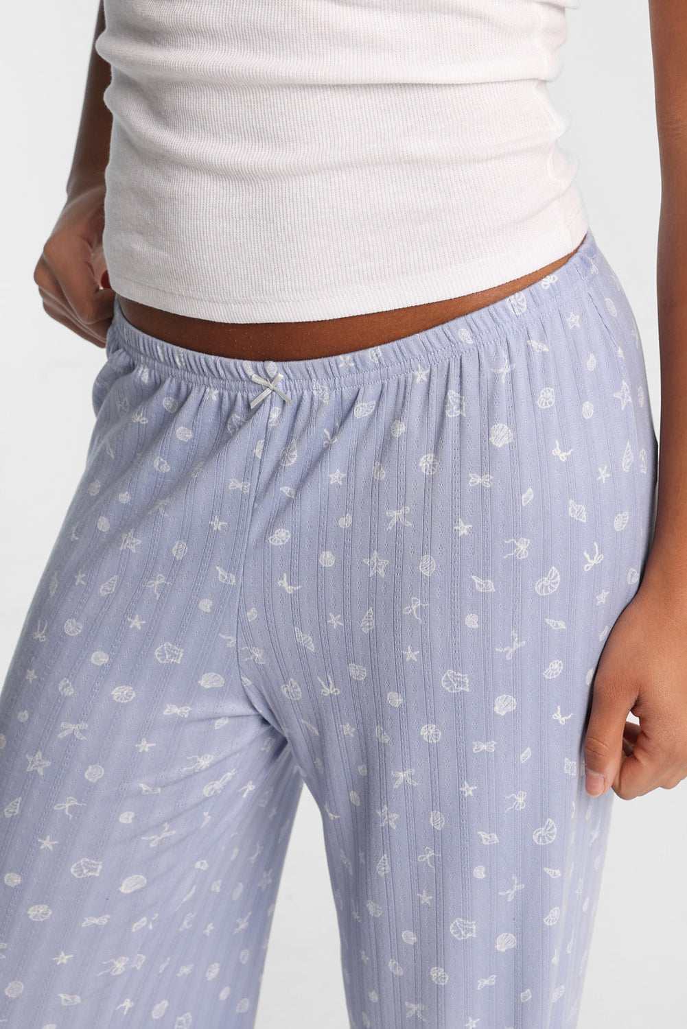 Pointelle Knit Wide-Leg Pajama Pants Pointelle Knit Wide-Leg Pajama Pants