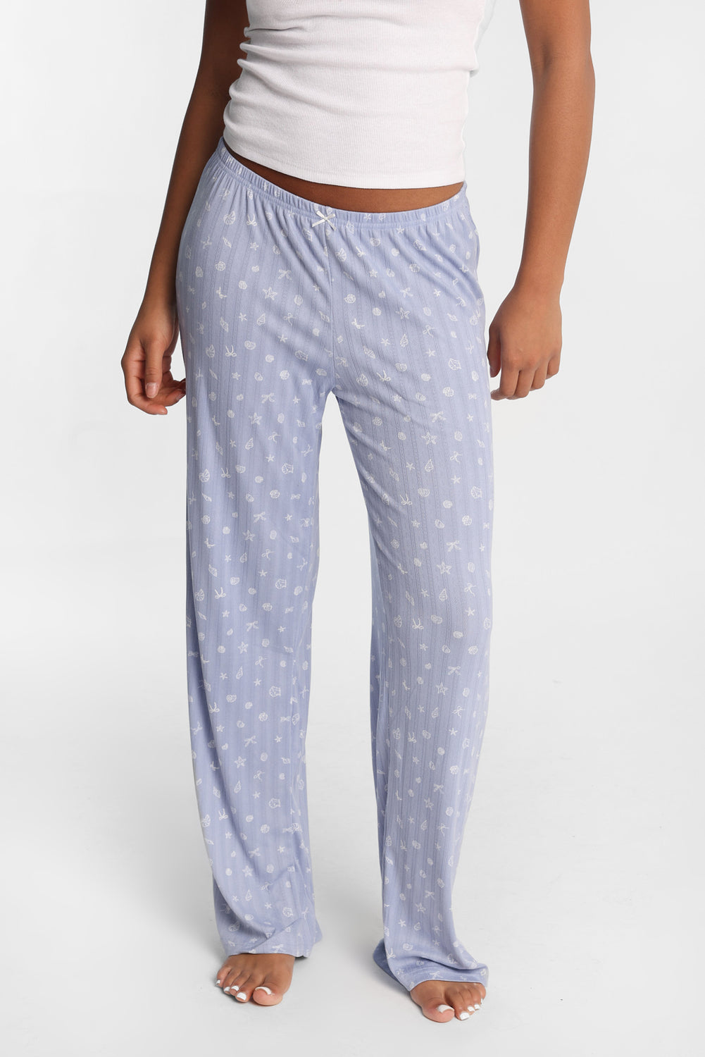 Pointelle Knit Wide-Leg Pajama Pants Pointelle Knit Wide-Leg Pajama Pants