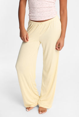 Pointelle Knit Wide-Leg Pajama Pants