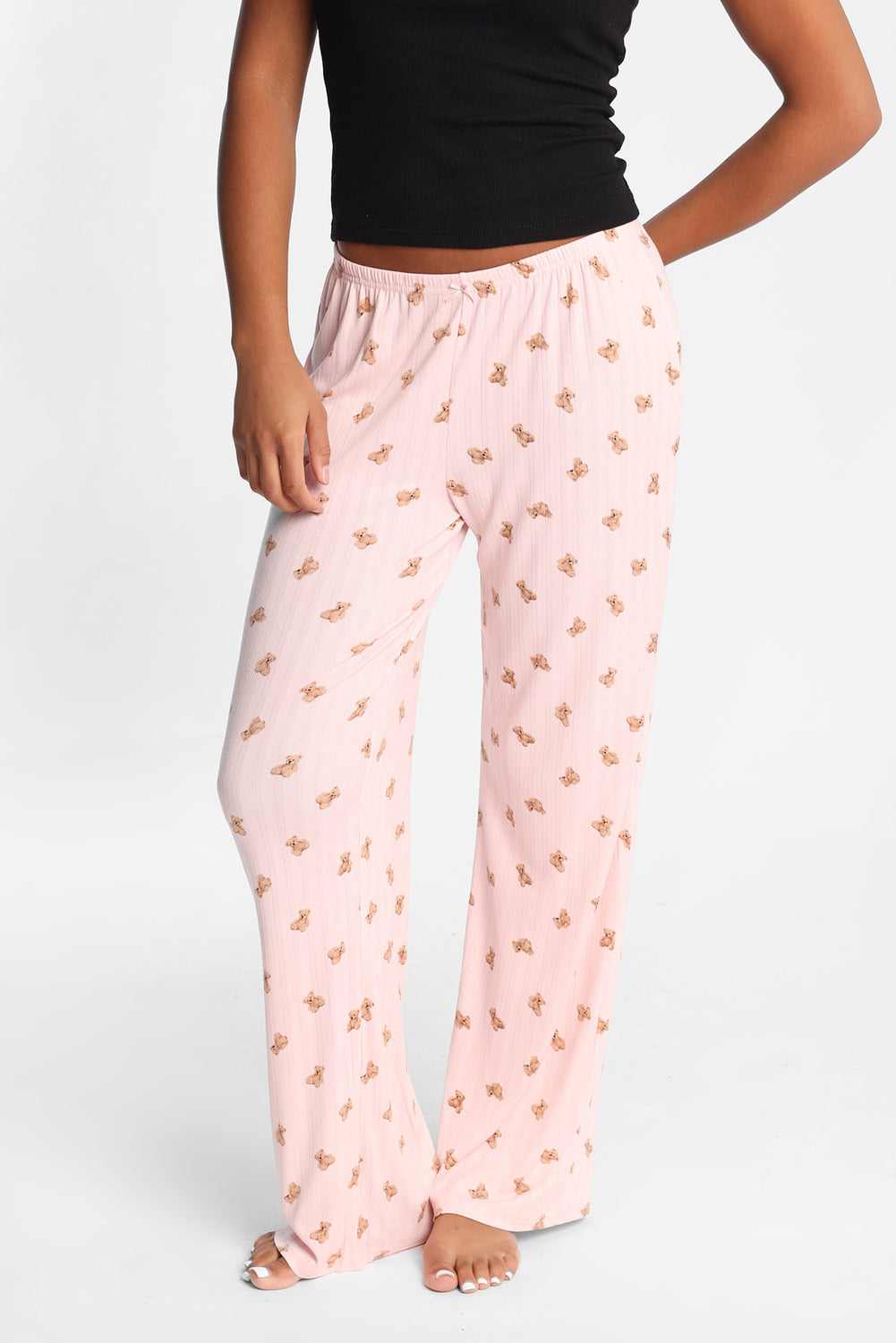 Pointelle Knit Wide-Leg Pajama Pants Pointelle Knit Wide-Leg Pajama Pants