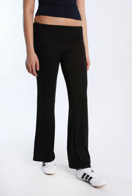 Pantalon évasé à taille rabattable super doux