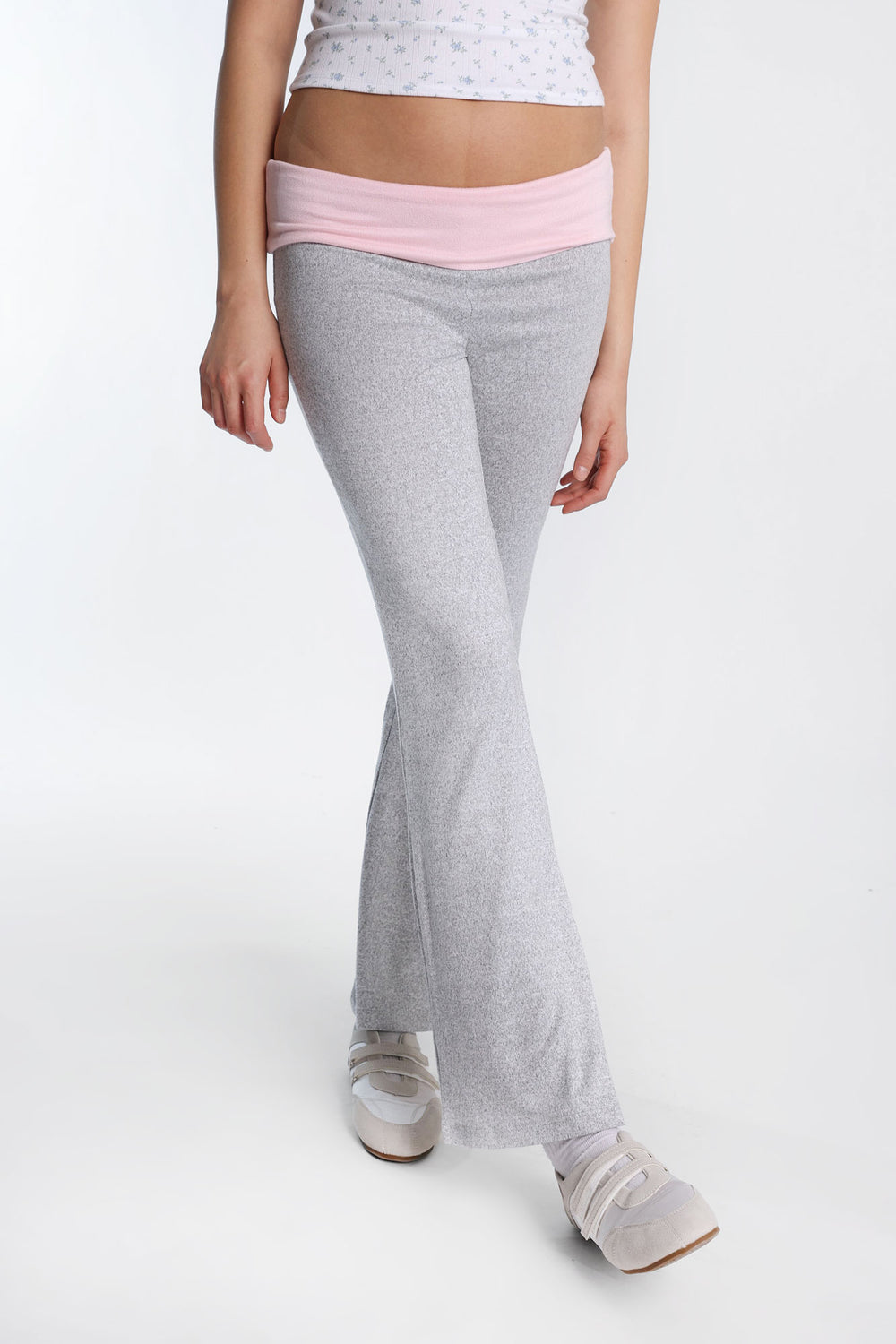 Pantalon évasé à taille rabattable super doux Pantalon évasé à taille rabattable super doux