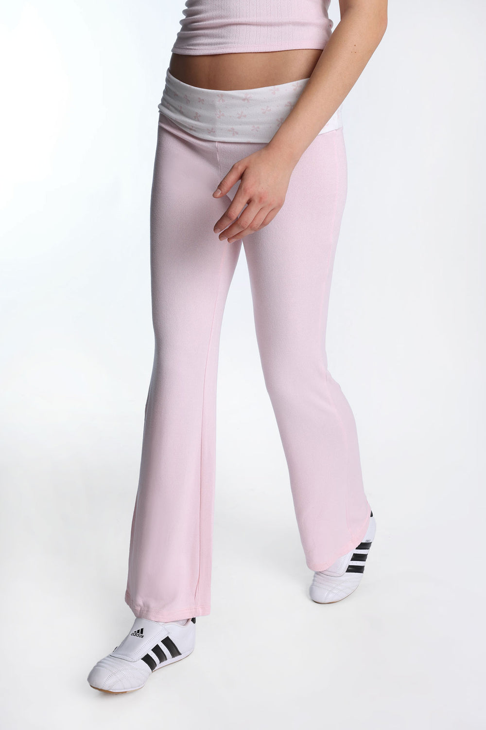 Pantalon évasé à taille rabattable super doux Pantalon évasé à taille rabattable super doux