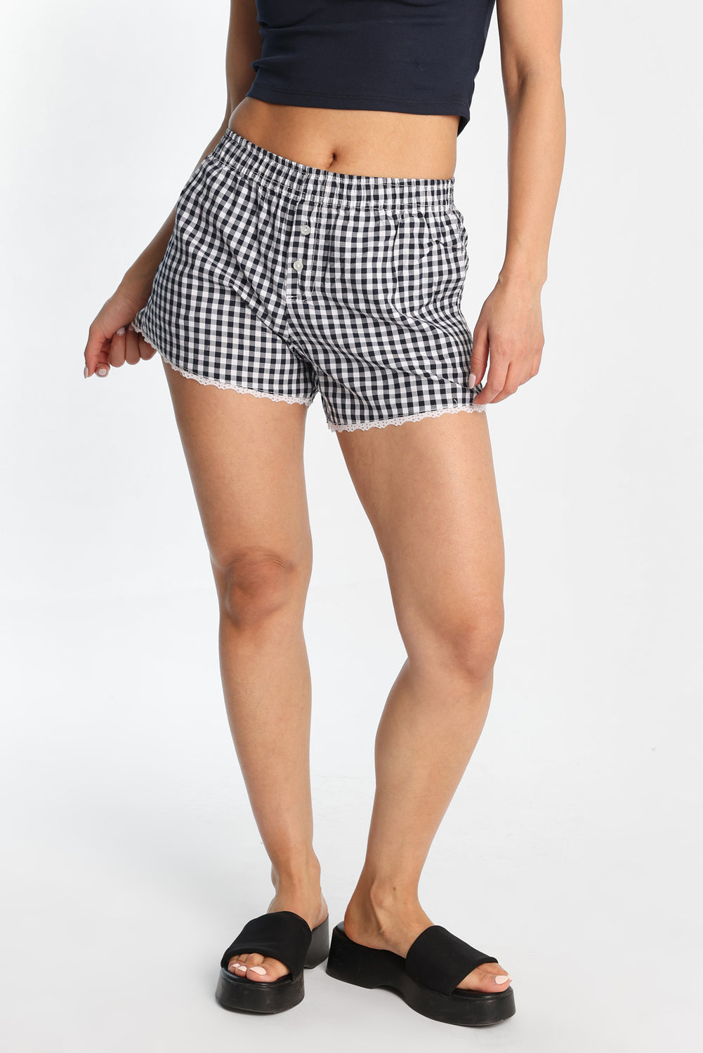 Lace Applique Poplin Boxer Shorts Lace Applique Poplin Boxer Shorts