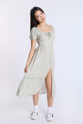 Side Smocked Midi Dress