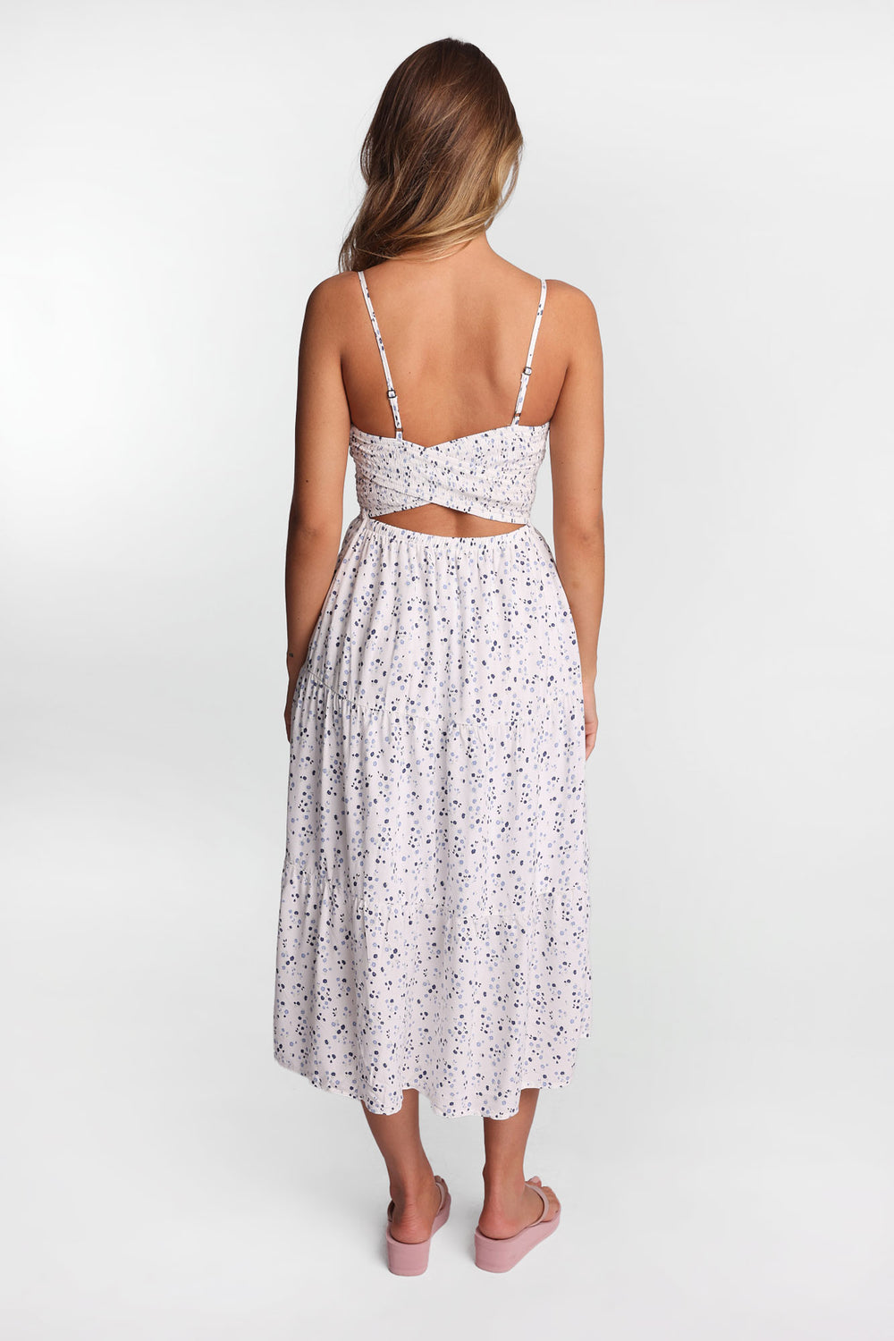 Smocked Waist Cross-Back Maxi Dress Smocked Waist Cross-Back Maxi Dress