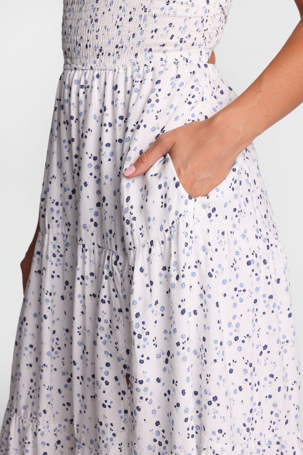 Smocked Waist Cross-Back Maxi Dress Smocked Waist Cross-Back Maxi Dress