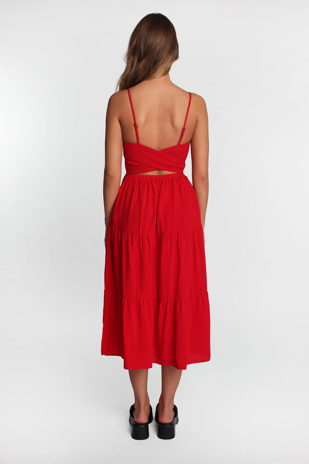 Smocked Waist Cross-Back Maxi Dress Smocked Waist Cross-Back Maxi Dress