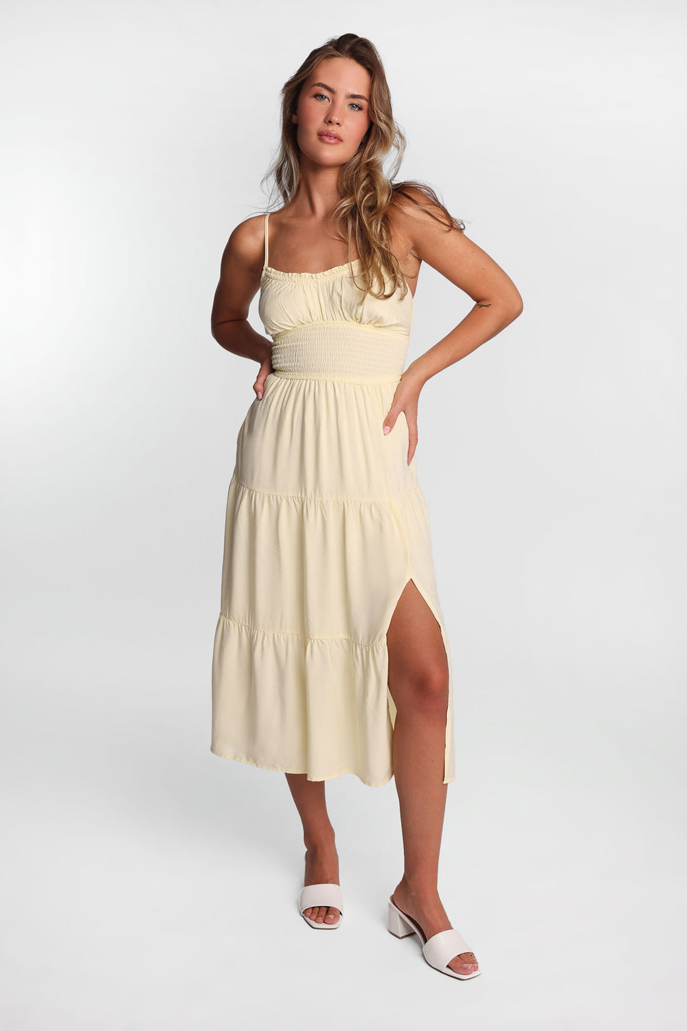 Smocked Waist Cross-Back Maxi Dress Smocked Waist Cross-Back Maxi Dress