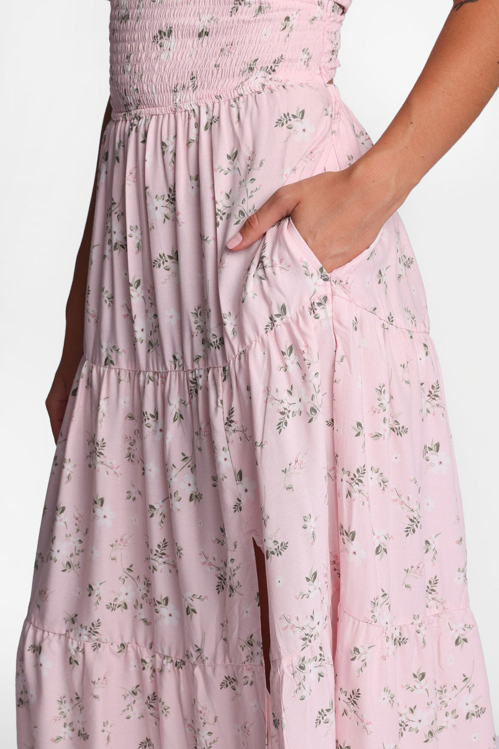 Smocked Waist Cross-Back Maxi Dress Smocked Waist Cross-Back Maxi Dress