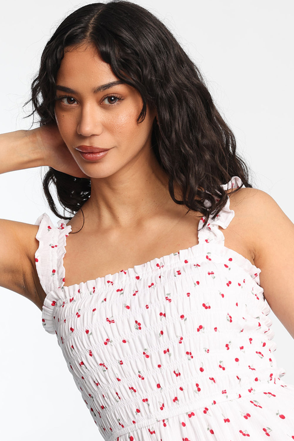 Flutter Strap Tiered Smocked Mini Dress Flutter Strap Tiered Smocked Mini Dress