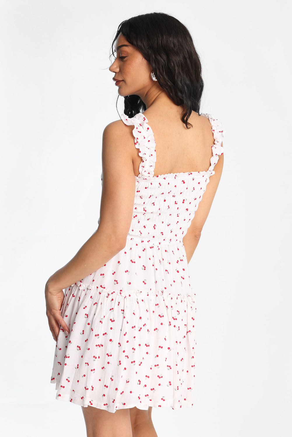 Flutter Strap Tiered Smocked Mini Dress Flutter Strap Tiered Smocked Mini Dress