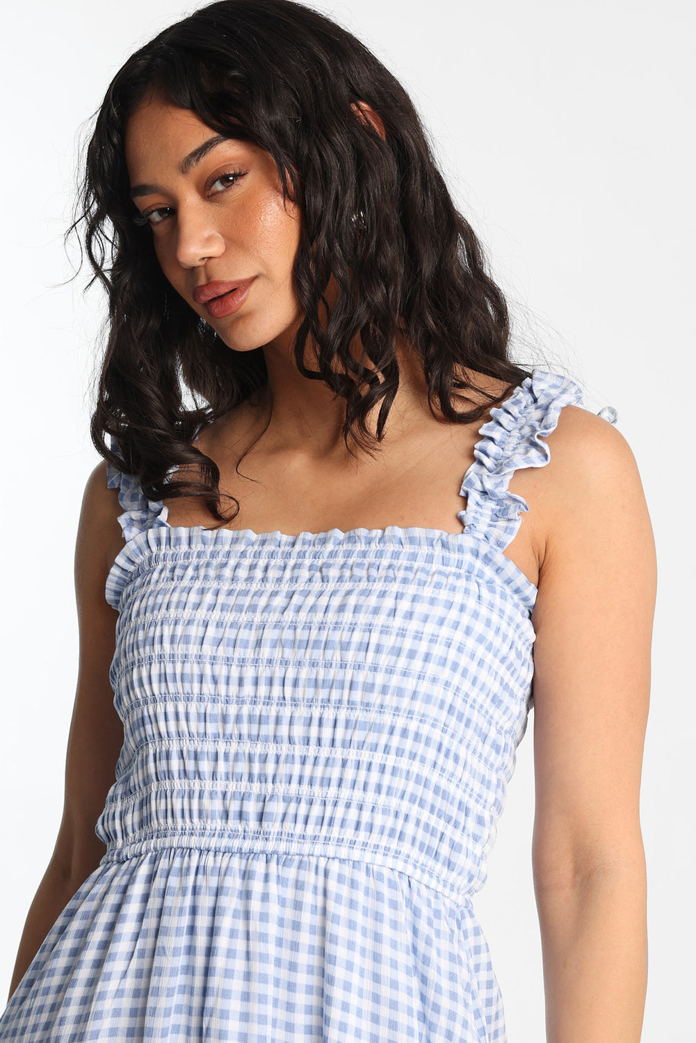 Flutter Strap Tiered Smocked Mini Dress Flutter Strap Tiered Smocked Mini Dress