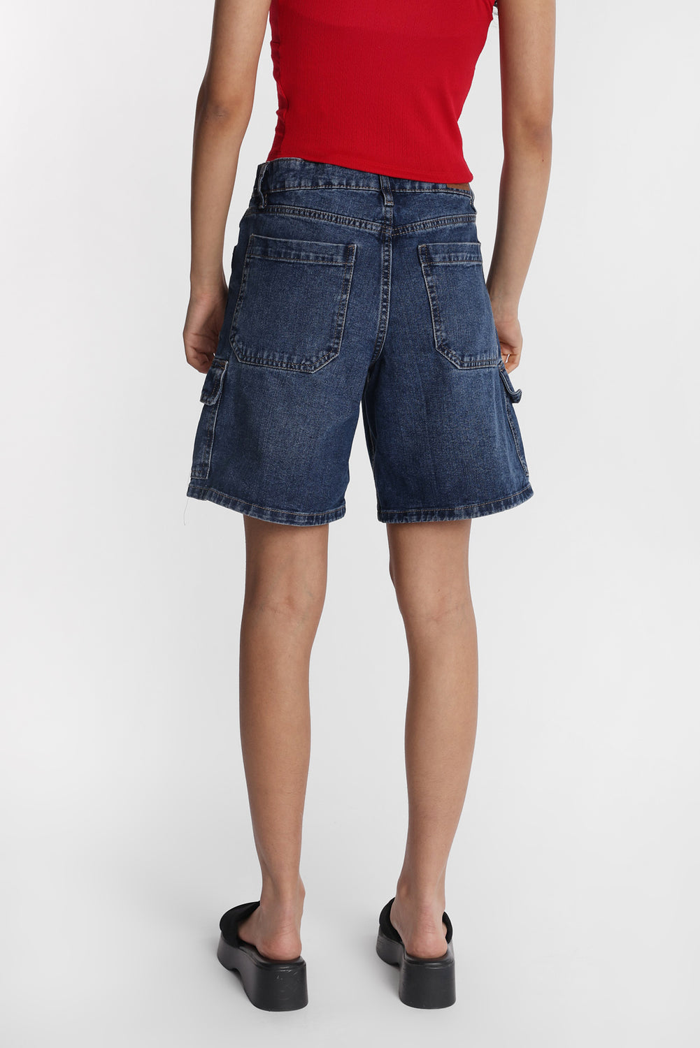 Short en jean cargo taille basse Short en jean cargo taille basse