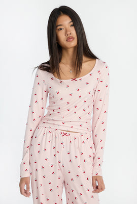 Super Soft Long Sleeve Scoop Neck Pajama Top