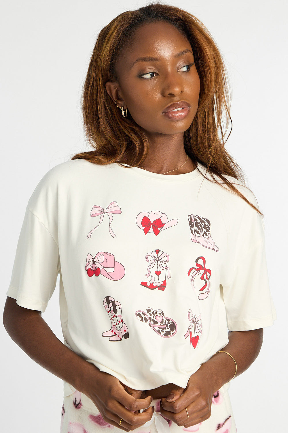 Graphic Pajama Tee & Plush Shorts 2-Piece Set Graphic Pajama Tee & Plush Shorts 2-Piece Set