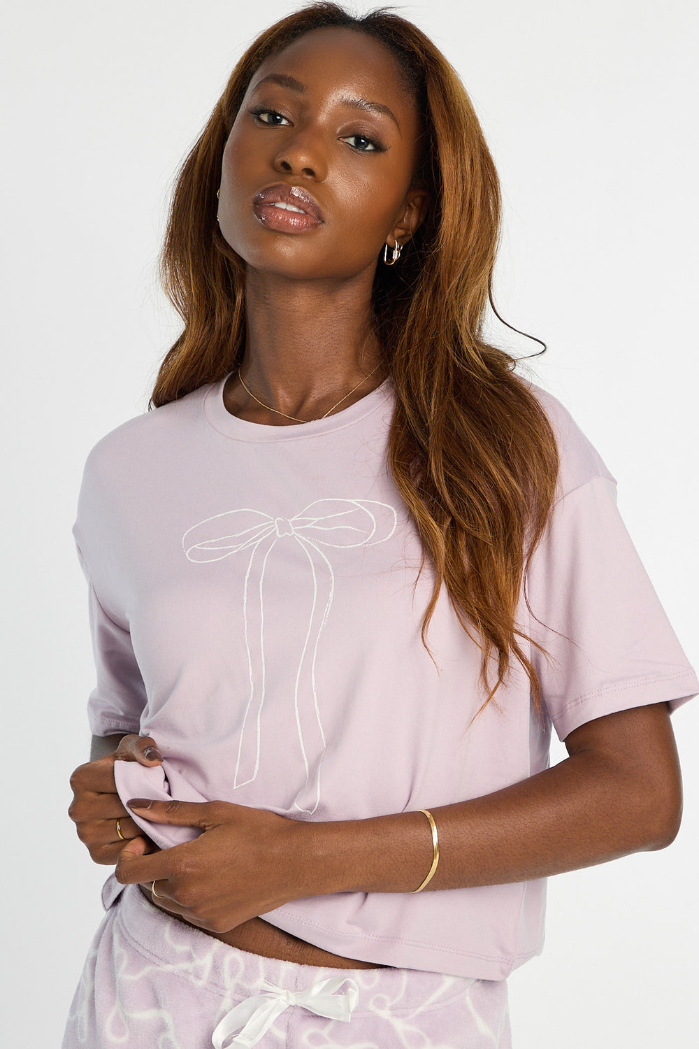 Graphic Pajama Tee & Plush Shorts 2-Piece Set Graphic Pajama Tee & Plush Shorts 2-Piece Set