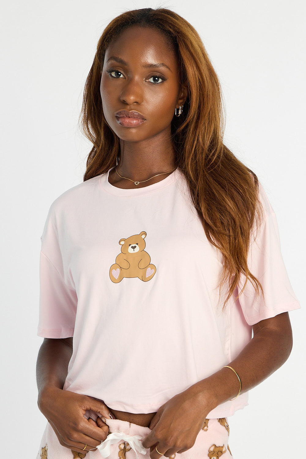 Graphic Pajama Tee & Plush Shorts 2-Piece Set Graphic Pajama Tee & Plush Shorts 2-Piece Set