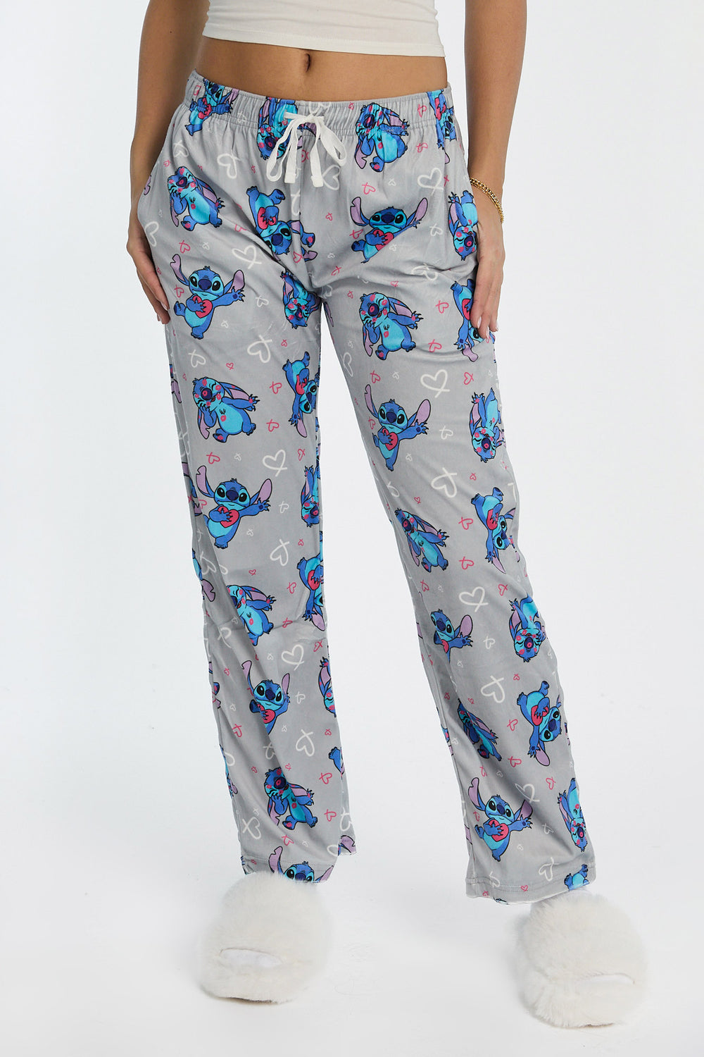 Pantalon de pyjama en velours coeur Stitch Pantalon de pyjama en velours coeur Stitch
