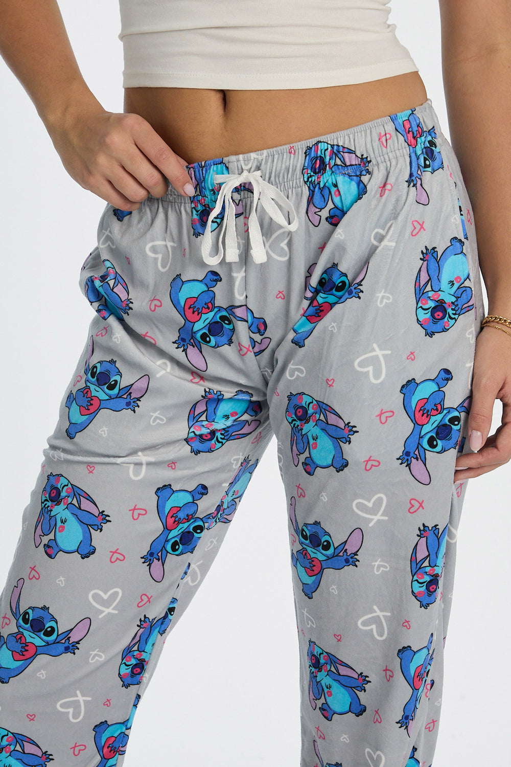 Pantalon de pyjama en velours coeur Stitch Pantalon de pyjama en velours coeur Stitch