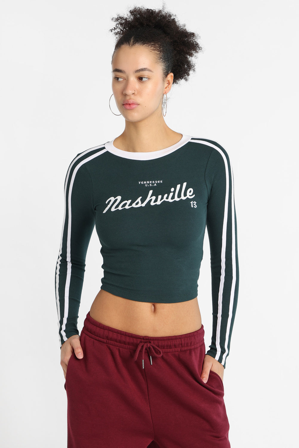 Nashville Graphic Long Sleeve Baby Tee Nashville Graphic Long Sleeve Baby Tee